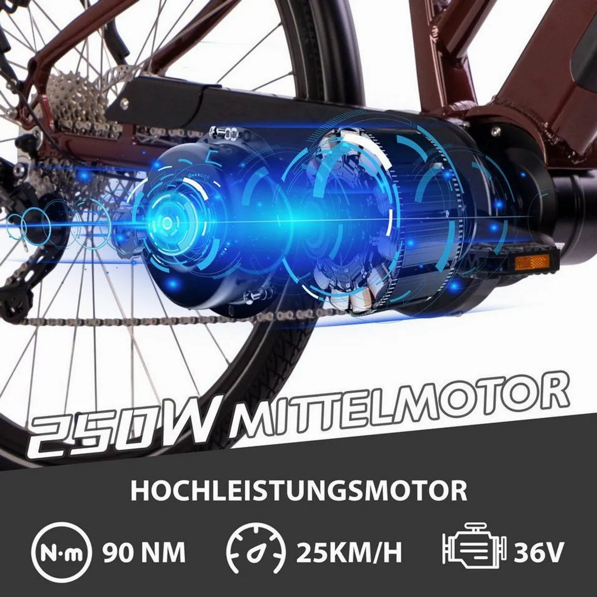 SAXXX E-Bike Trekkingrad 28 Zoll, 522Wh Akku, SHIMANO Deore 10-Gang — ideal für Pendler und Freizeitfahrten 2
