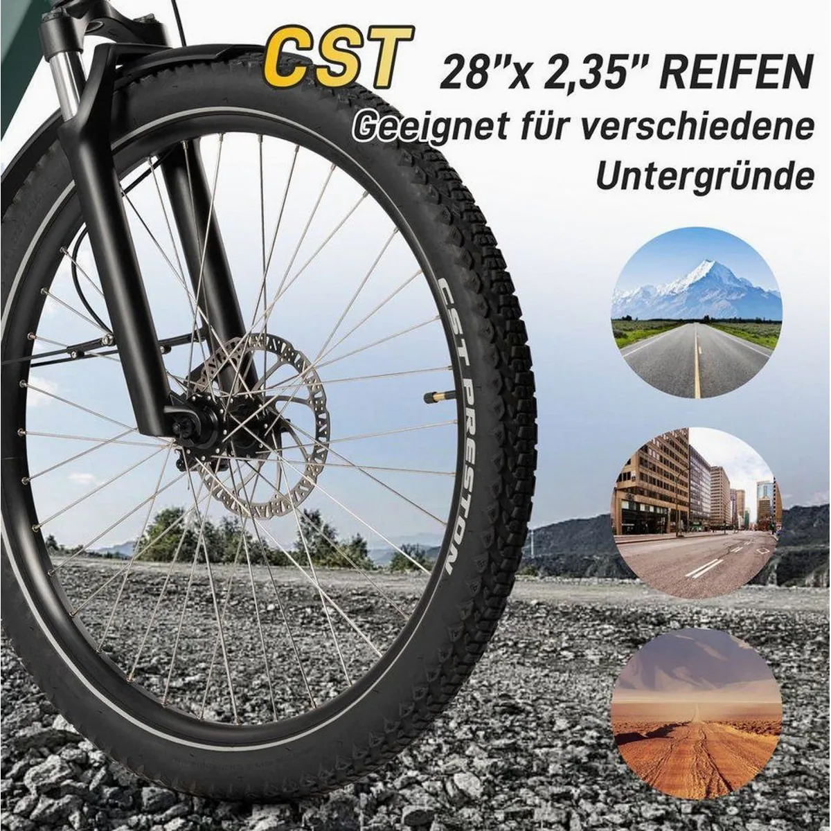SAXXX E-Bike Cityrad, 250 W Hinterradmotor, 120 km Reichweite, 7 Gang Shimano 2