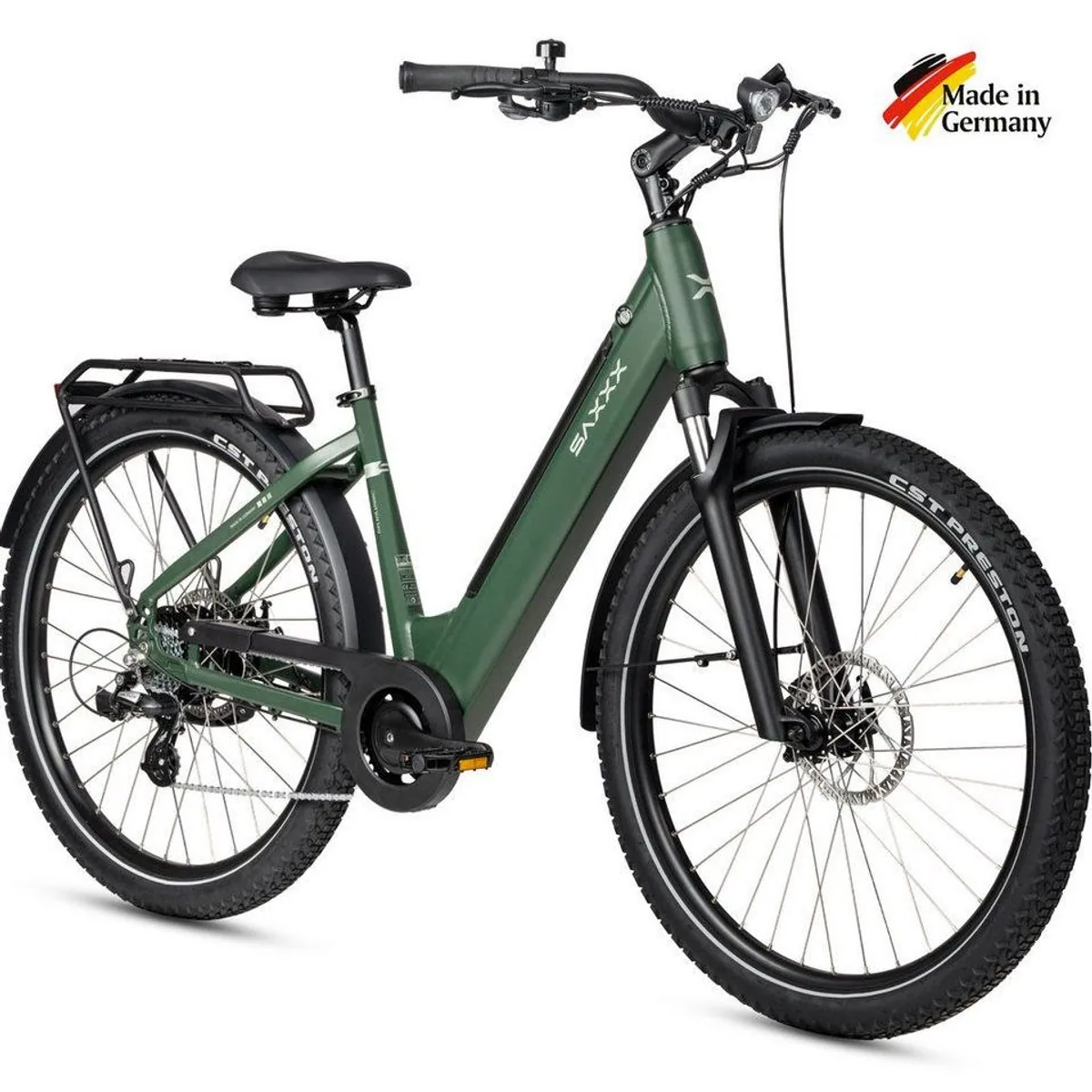 SAXXX E-Bike Cityrad 28", 250W Hinterradmotor, 468Wh Akku, 7-Gang SHIMANO Schaltung