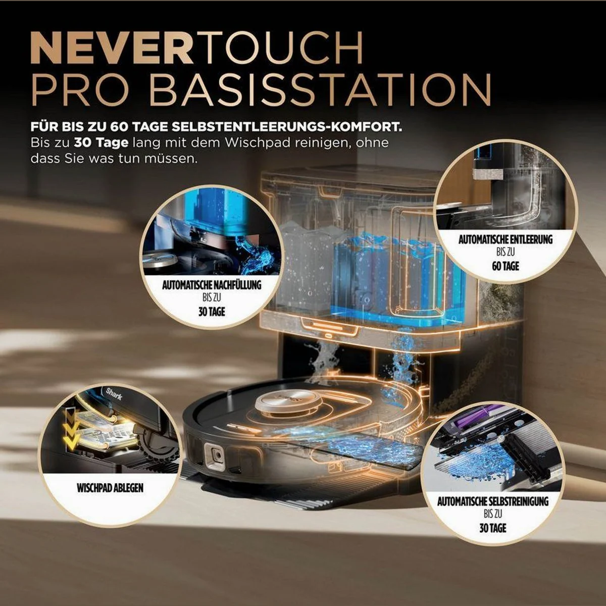 Shark Saugroboter PowerDetect NeverTouch Pro 2-in-1, gründliche Reinigung und Wischfunktion 4