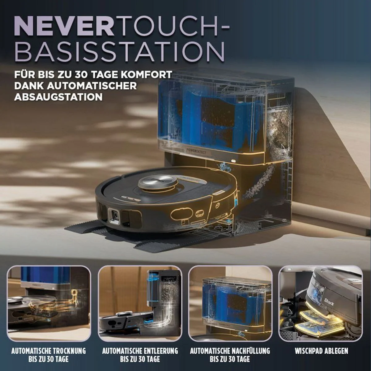 Shark Saugroboter RV2800YEEU, 2-in-1 Wischfunktion, selbstreinigende Basisstation 2