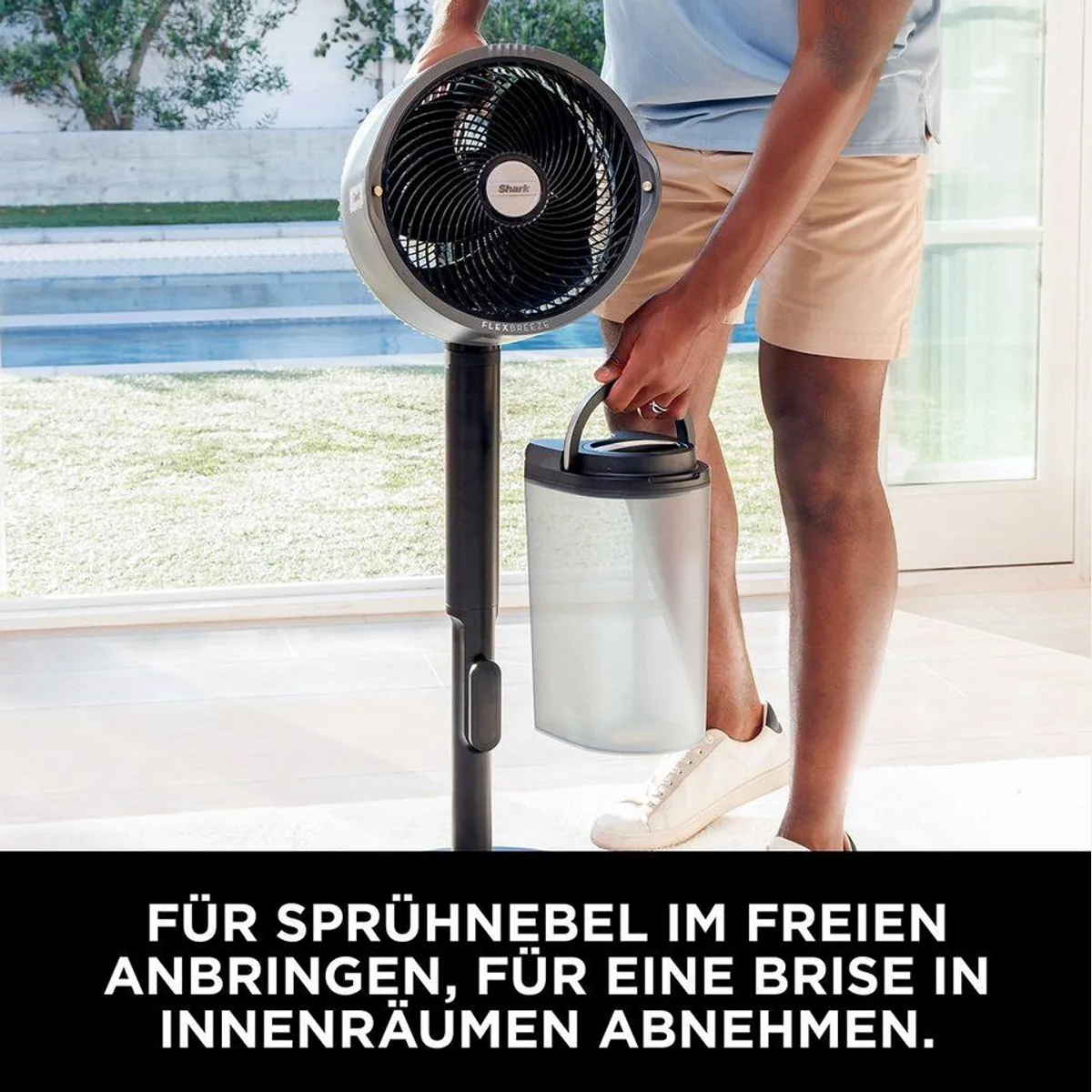 Shark FlexBreeze Pro Mist Standventilator, tragbar, sprühnebel-funktionierend, leise — max. 150 Zeichen 5