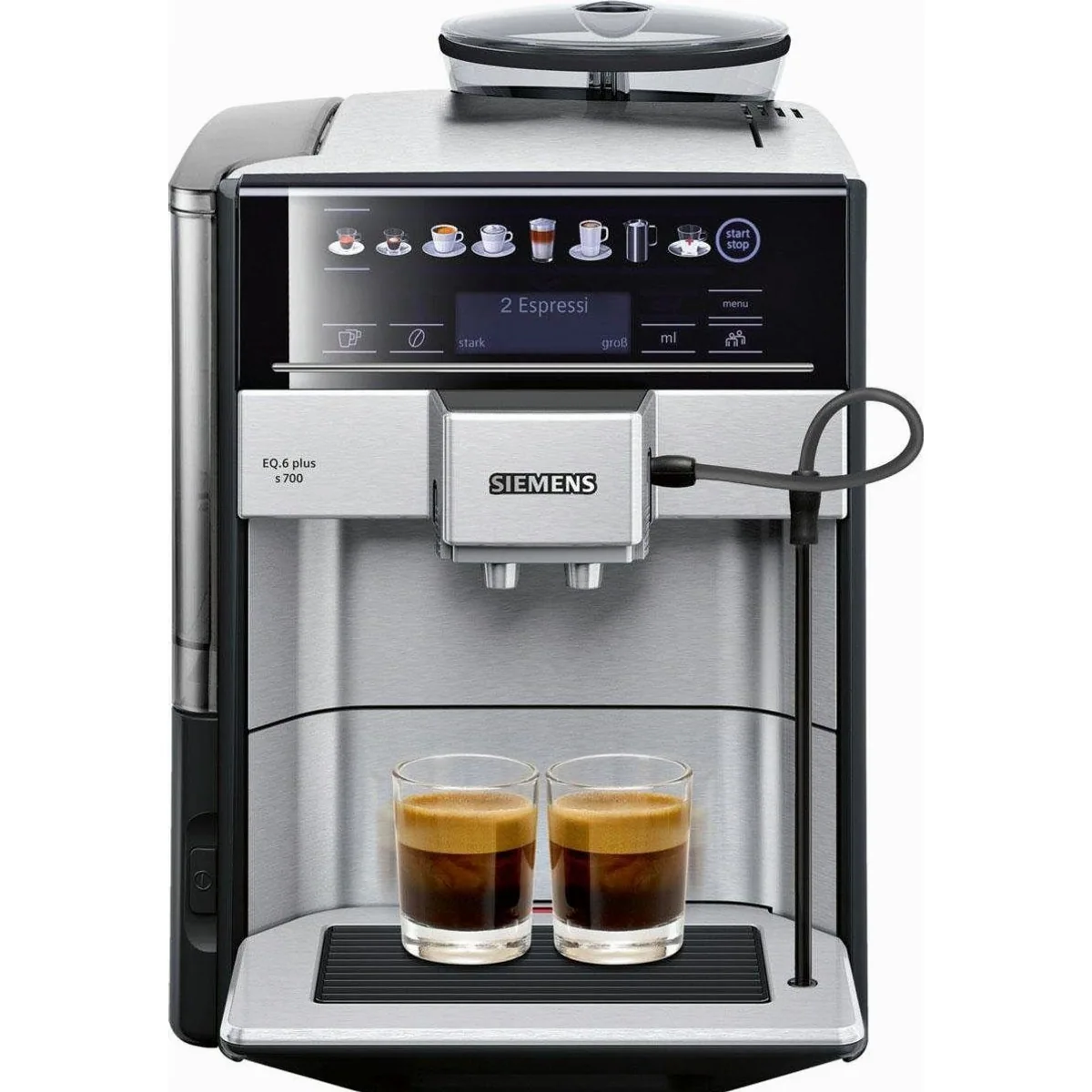 SIEMENS EQ6 plus s700 Kaffeevollautomat, Doppeltassenfunktion, Keramikmahlwerk, edelstahl