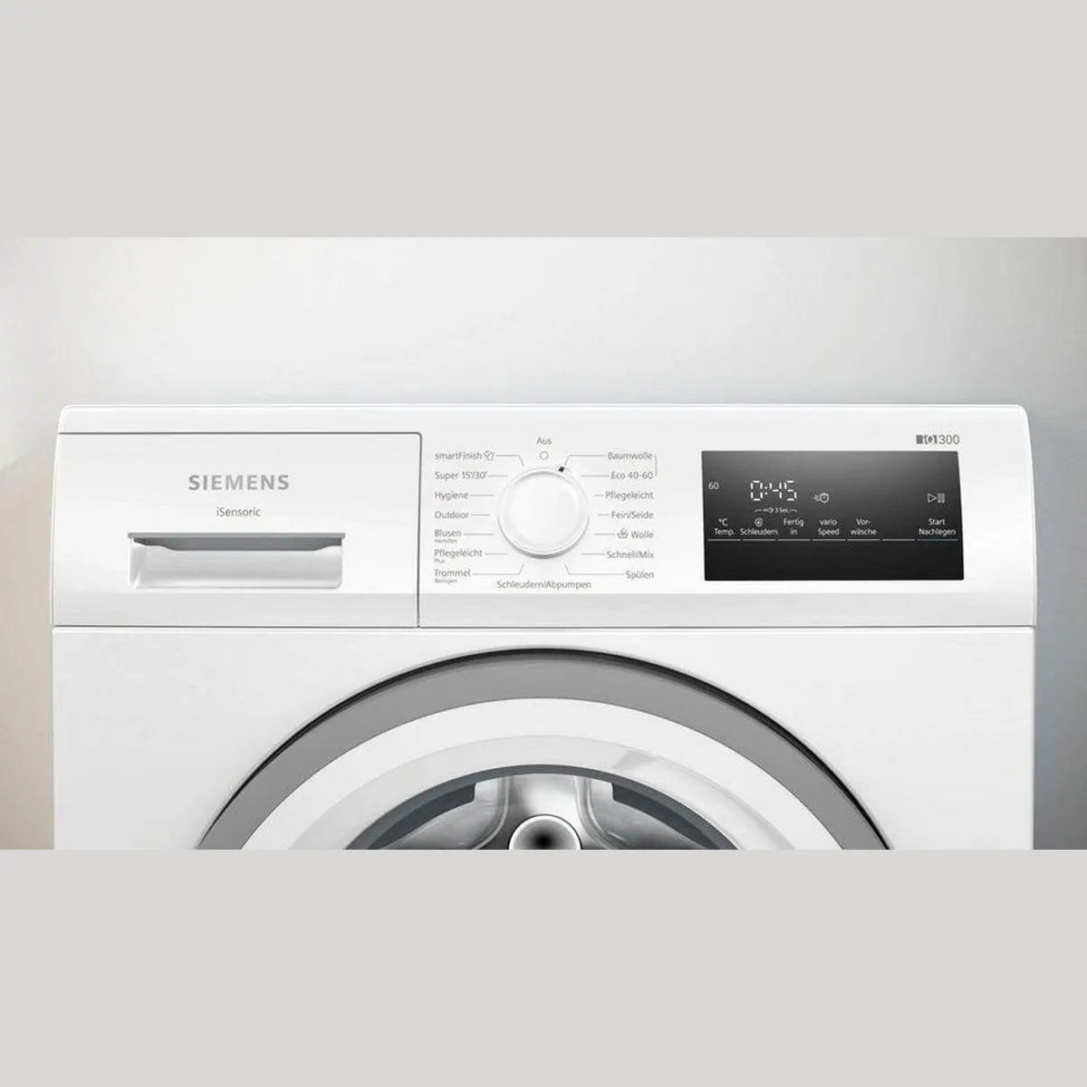 SIEMENS WM14N127 Waschmaschine, 8 kg, 1400 U/min, smartFinish, AquaStop 2
