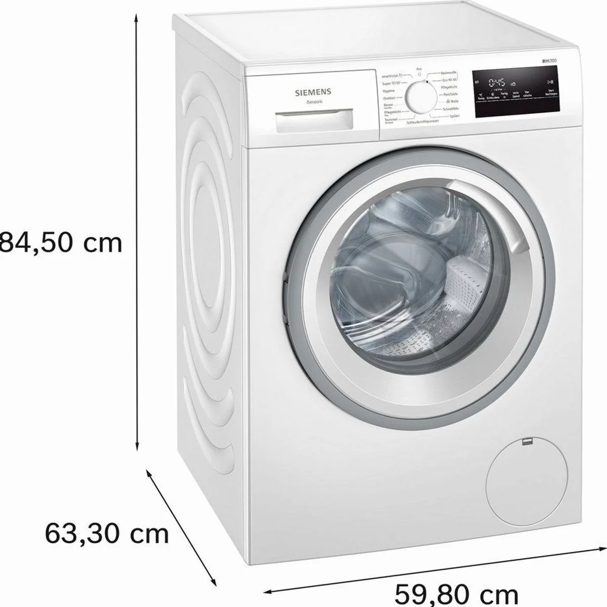 SIEMENS WM14N127 Waschmaschine, 8 kg, 1400 U/min, smartFinish, AquaStop 5
