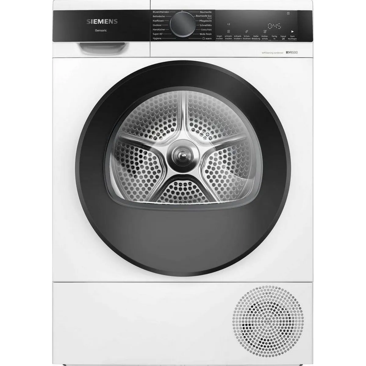 SIEMENS Wärmepumpentrockner WQ45G2D00, selbstreinigender Kondensator, 9 kg Fassungsvermögen, edelstahl Trommel