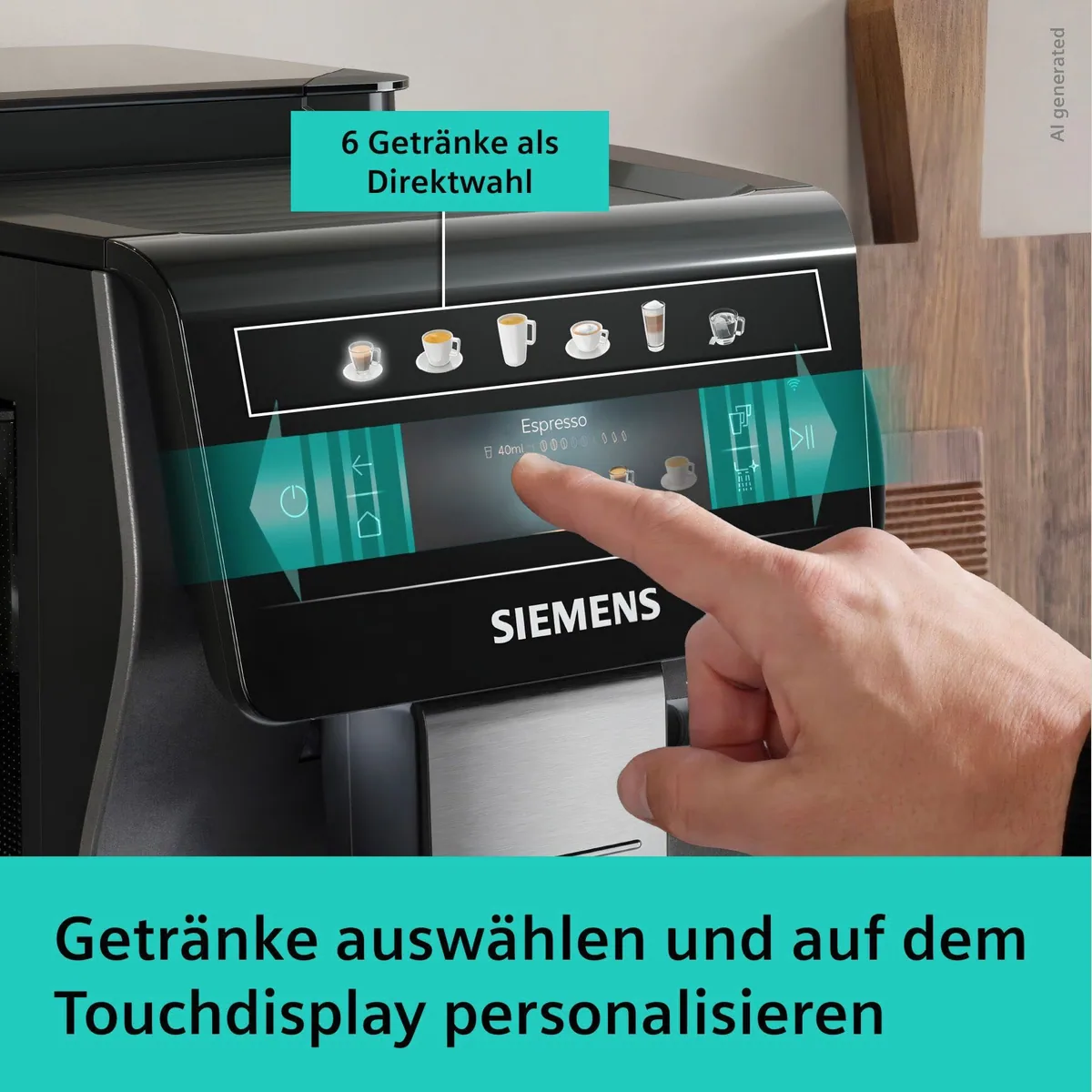 SIEMENS EQ600 TP603E07 Kaffeevollautomat, 6 Getränke, XL-Getränke bis 480ml 2
