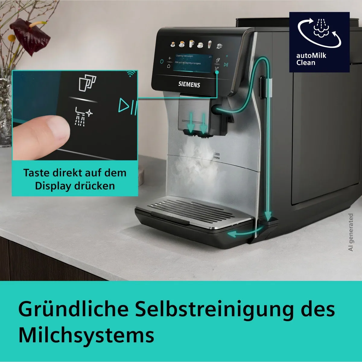 SIEMENS EQ600 TP603E07 Kaffeevollautomat, 6 Getränke, XL-Getränke bis 480ml 4