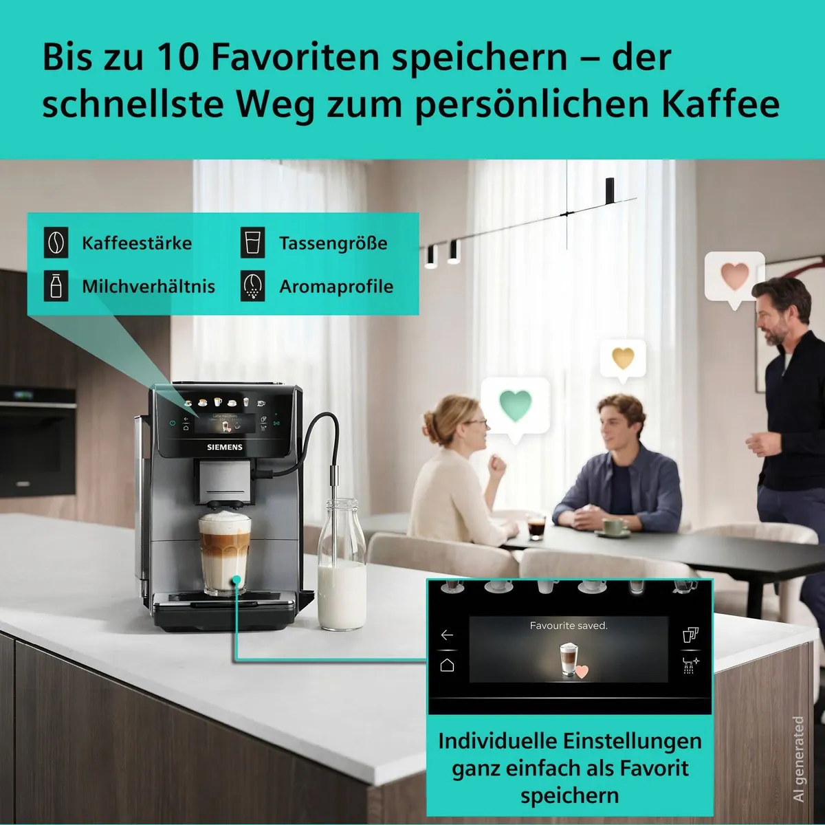 SIEMENS EQ600 TP603E07 Kaffeevollautomat, 6 Getränke, XL-Getränke bis 480ml 5