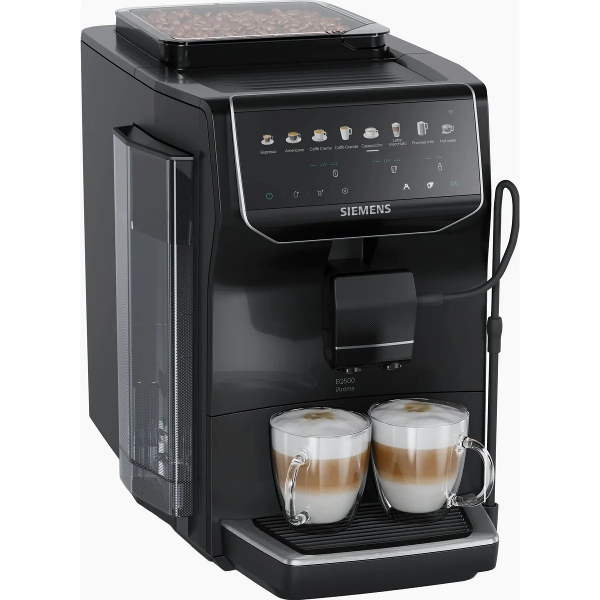 SIEMENS EQ500 Kaffeevollautomat, 41 Getränke, Doppeltassenfunktion, einfache Reinigung