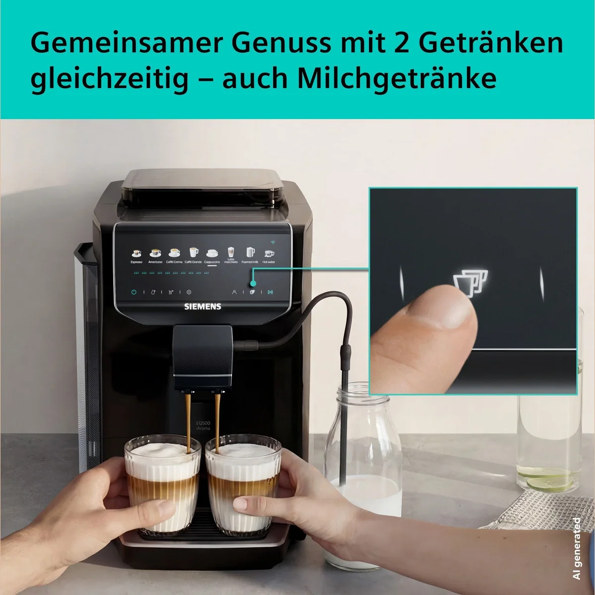 SIEMENS EQ500 Kaffeevollautomat, 41 Getränke, Doppeltassenfunktion, einfache Reinigung 4
