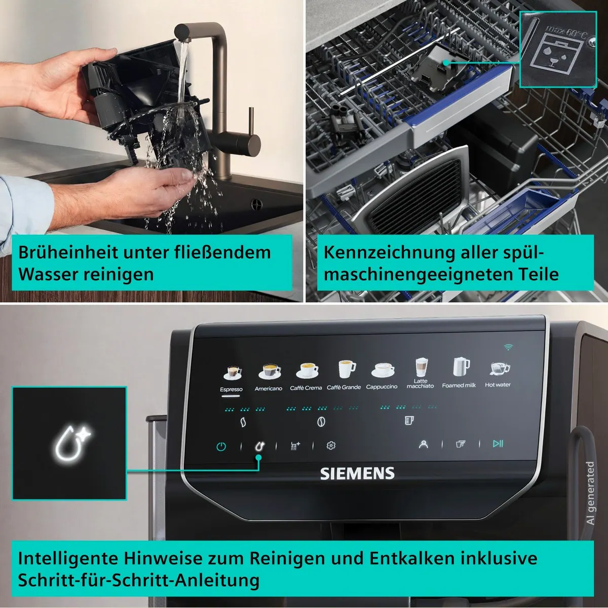 SIEMENS EQ500 Kaffeevollautomat, 41 Getränke, Doppeltassenfunktion, einfache Reinigung 5
