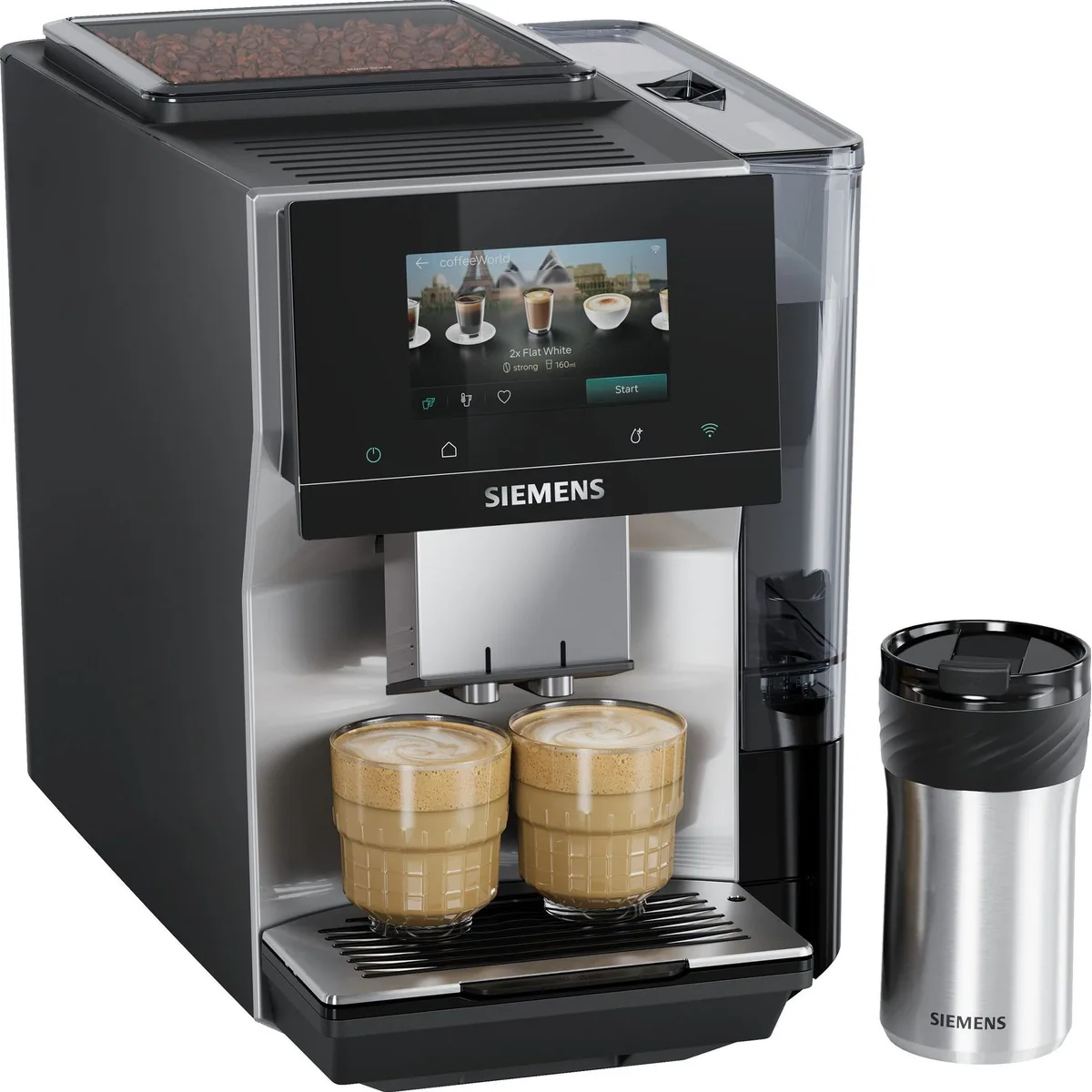 SIEMENS EQ700 TP725ET7 Kaffeevollautomat, 41 Kaffeespezialitäten, intuitives Touch-Display, individuelle Einstellungen