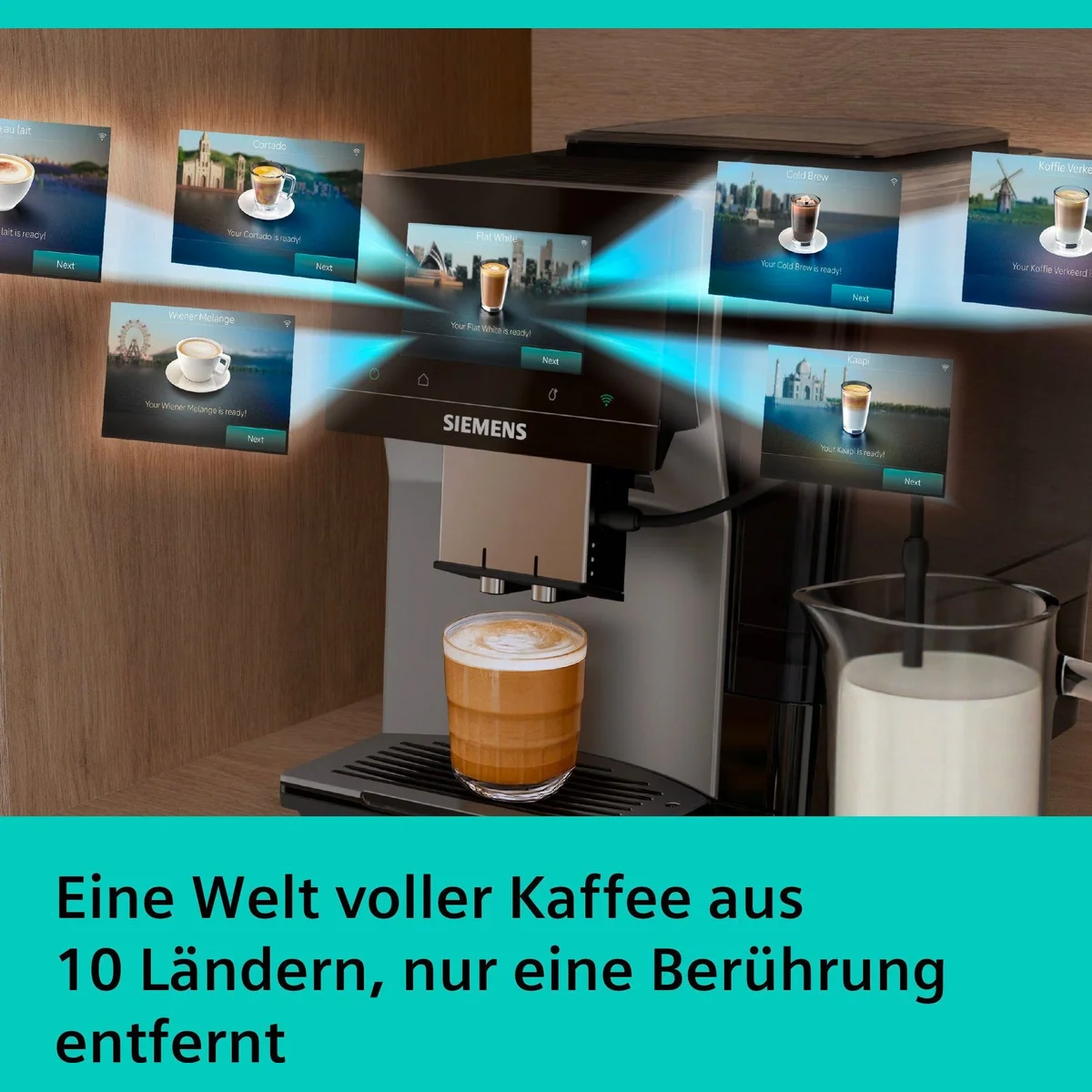 SIEMENS EQ700 TP725ET7 Kaffeevollautomat, 41 Kaffeespezialitäten, intuitives Touch-Display, individuelle Einstellungen 2