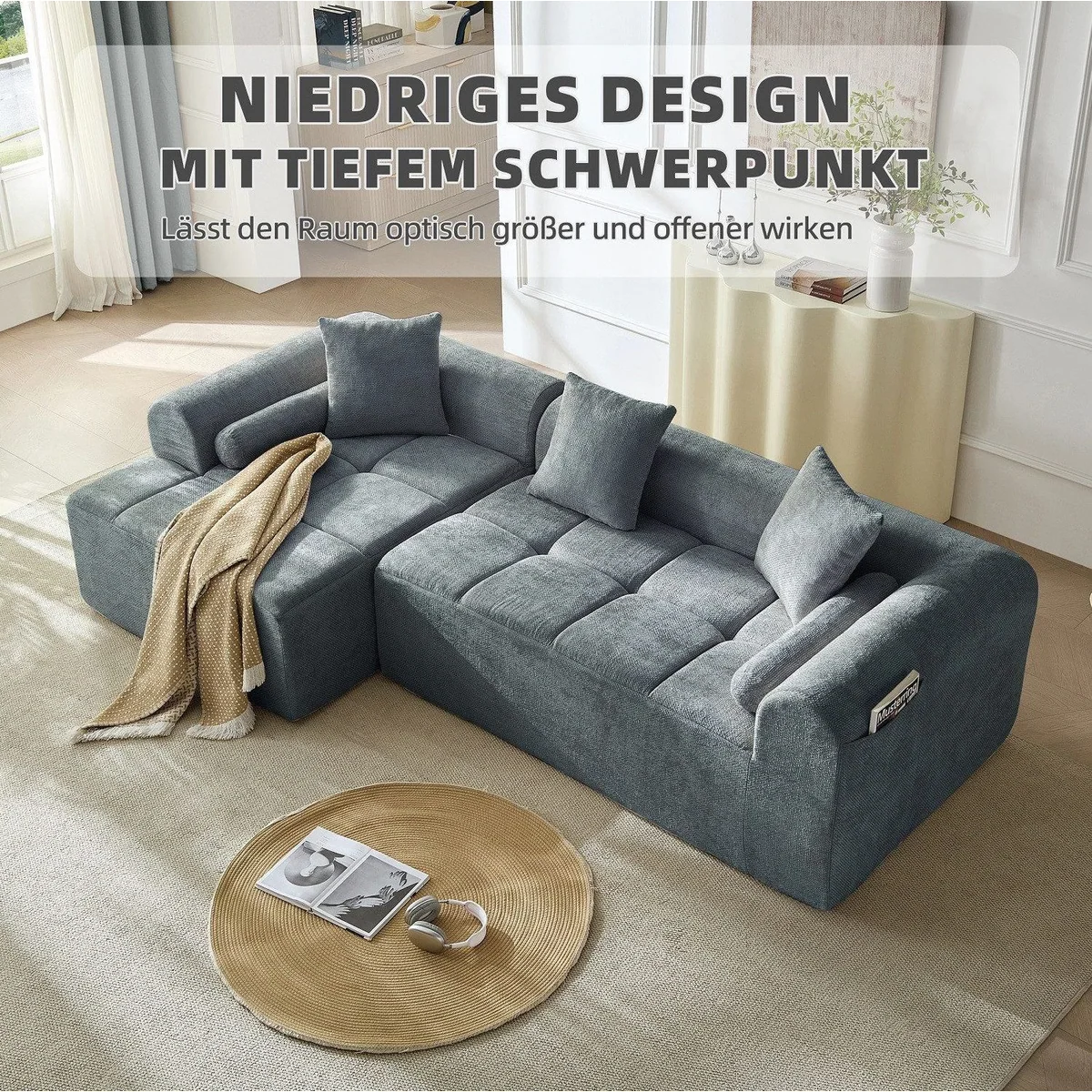 Sinaopus Ecksofa Modulsofa, flexible Wohnlandschaft mit tiefer Sitzfläche 5