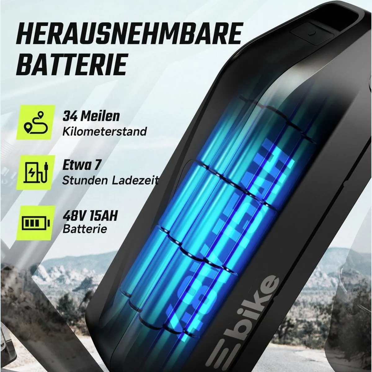 SISIGAD E-Bike R002, 250W Motor, herausnehmbarer Akku, 4 Fahrmodi 3