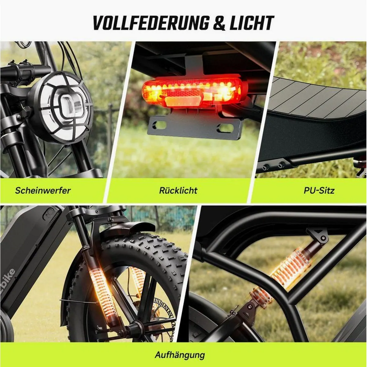 SISIGAD E-Bike R002, 250W Motor, herausnehmbarer Akku, 4 Fahrmodi 5