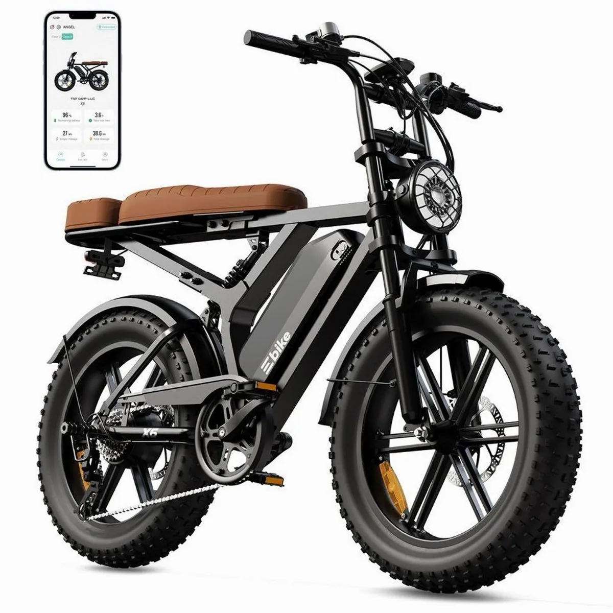 SISIGAD X6 E-Bike Mountainbike 20'', 48V Akku, 60 km Reichweite