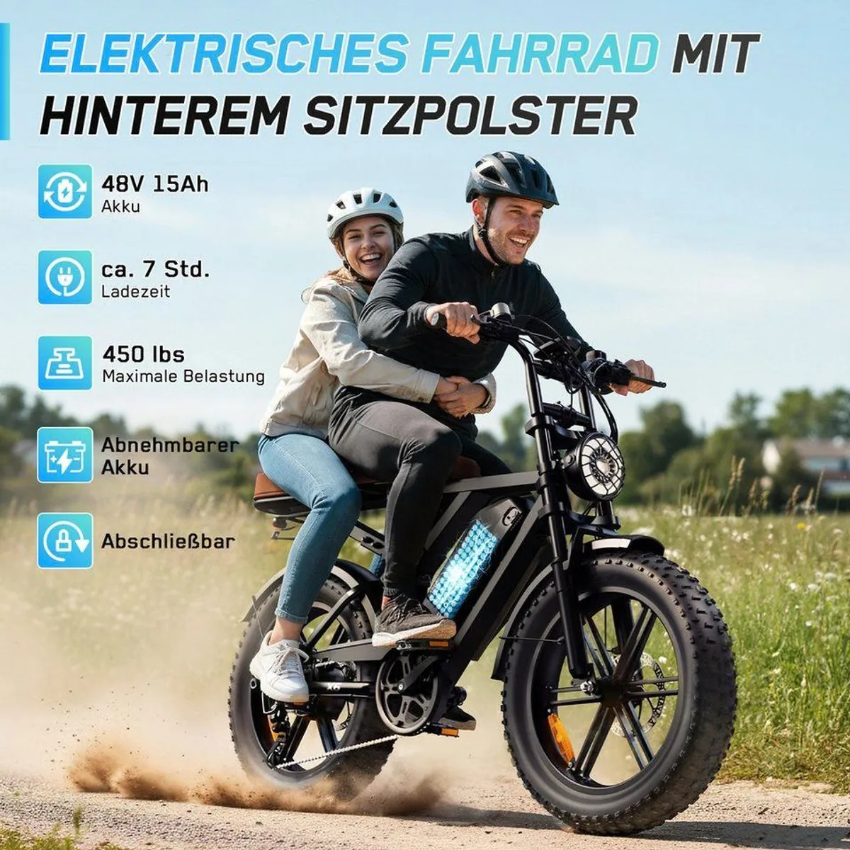 SISIGAD X6 E-Bike Mountainbike 20'', 48V Akku, 60 km Reichweite 3