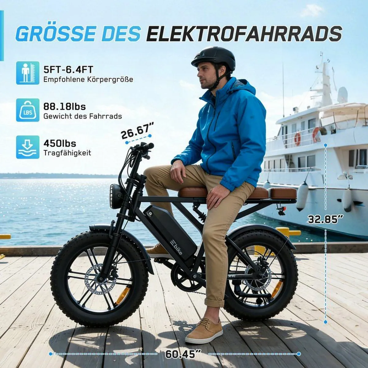 SISIGAD X6 E-Bike Mountainbike 20'', 48V Akku, 60 km Reichweite 4