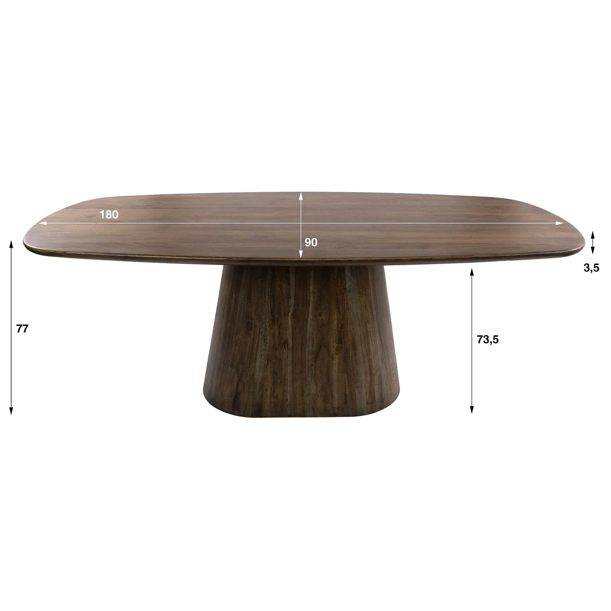 Sitheim Esstisch Central, ovales Design aus massivem Akazienholz 5