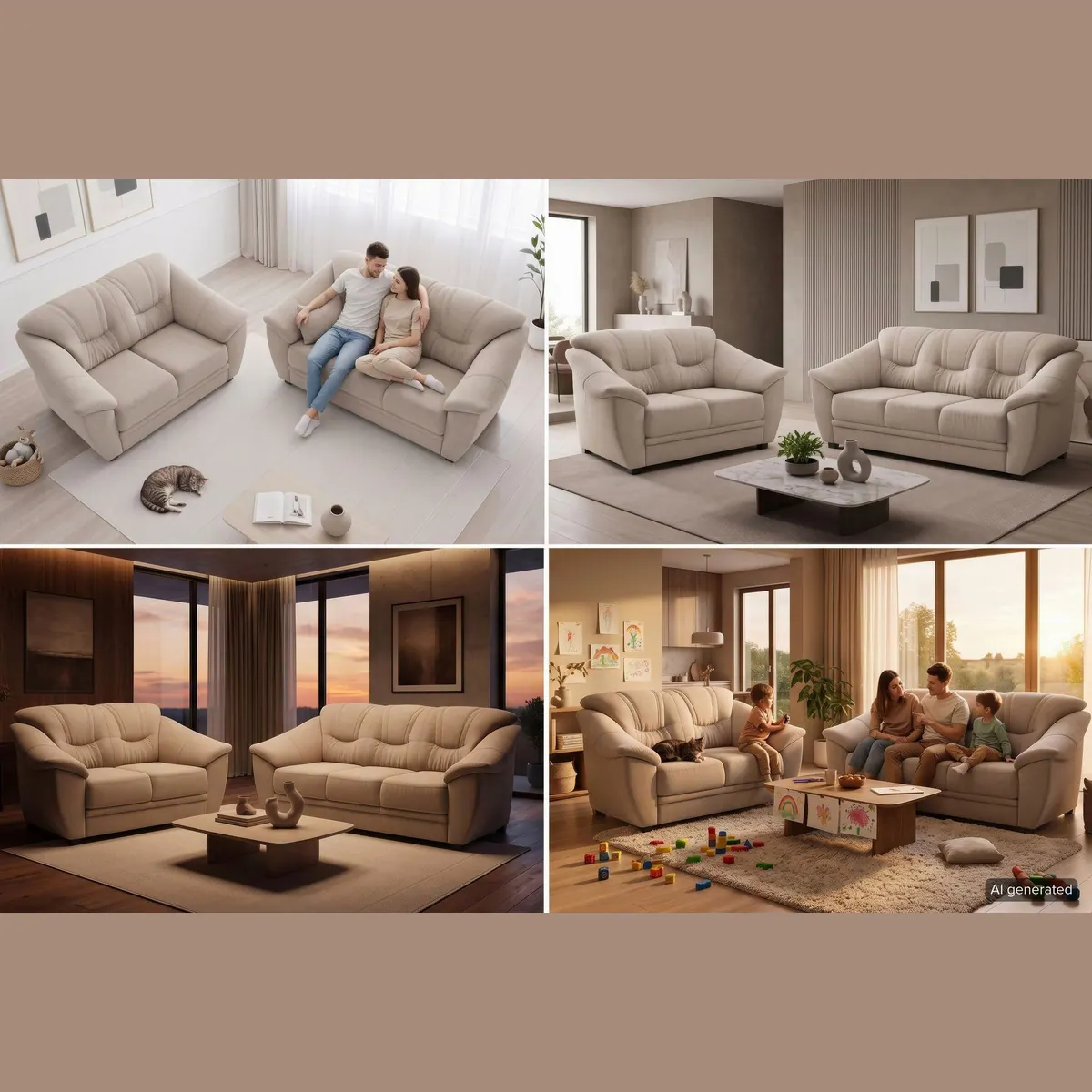 sit&more Polstergarnitur Savona, stilvolles Design, Federkern-Polsterung, frei im Raum stellbar 4