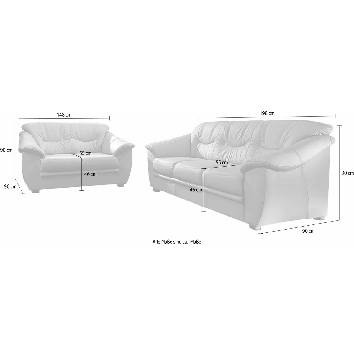 sit&more Polstergarnitur Savona, stilvolles Design, Federkern-Polsterung, frei im Raum stellbar 5
