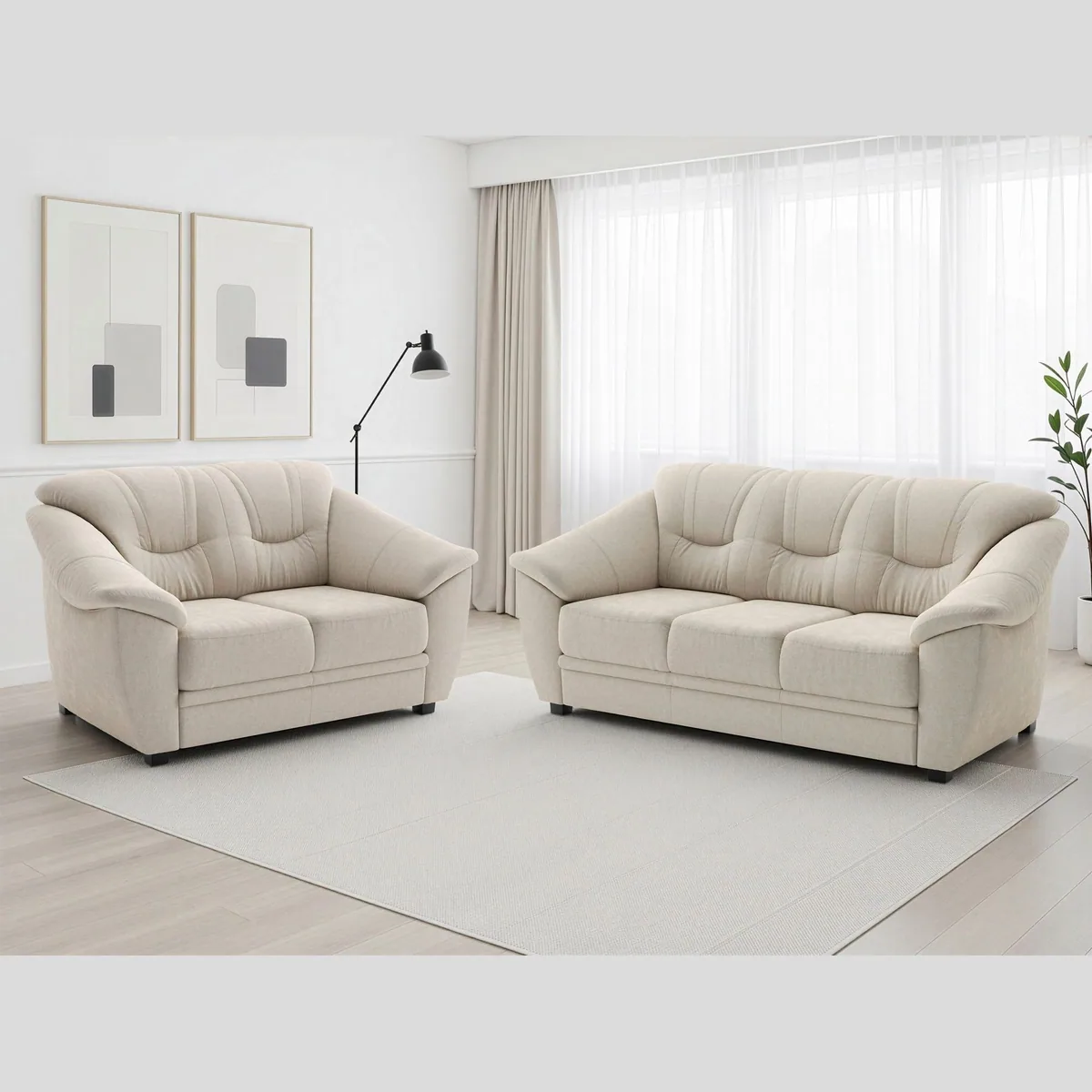sit&more Polstergarnitur Savona, 2- & 3er-Sofa, modernes Design, komfortable Federkern-Polsterung
