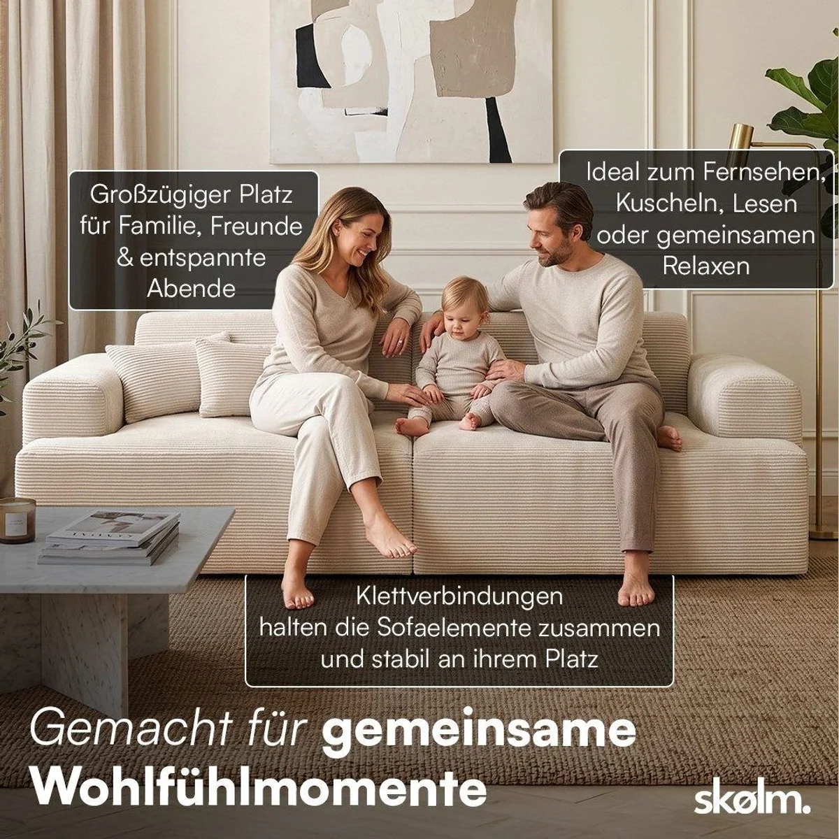 skølm Sofa Freki, komfortabel, pflegeleicht, mit 2 Kissen 4