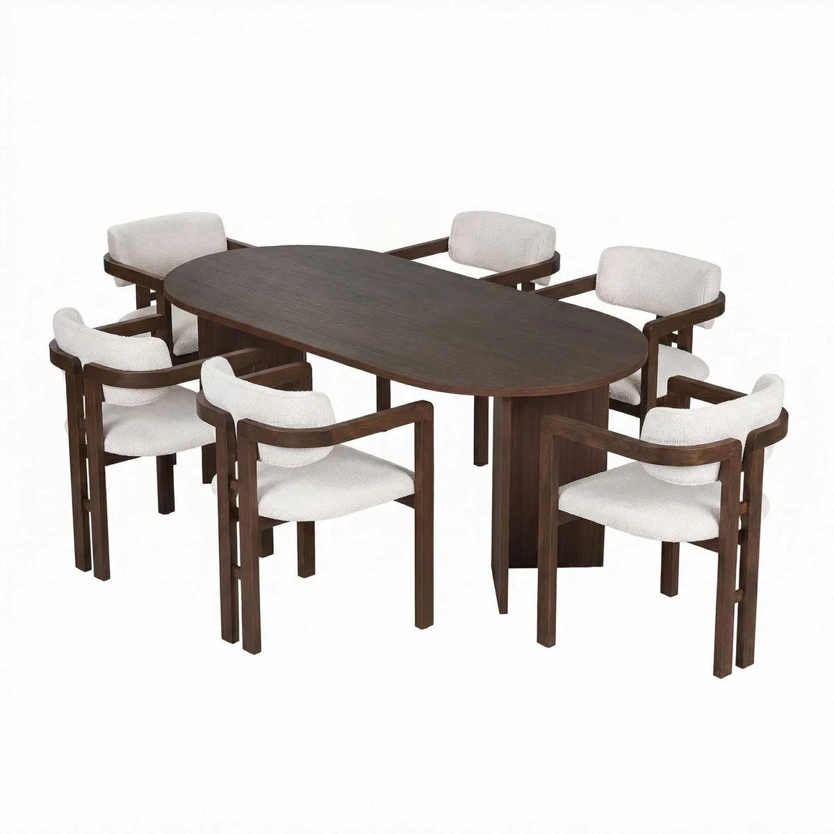 Skye Decor Essgruppe Sablin Modern Set, stilvolles 7-teiliges Set mit Tisch und 6 Stühlen