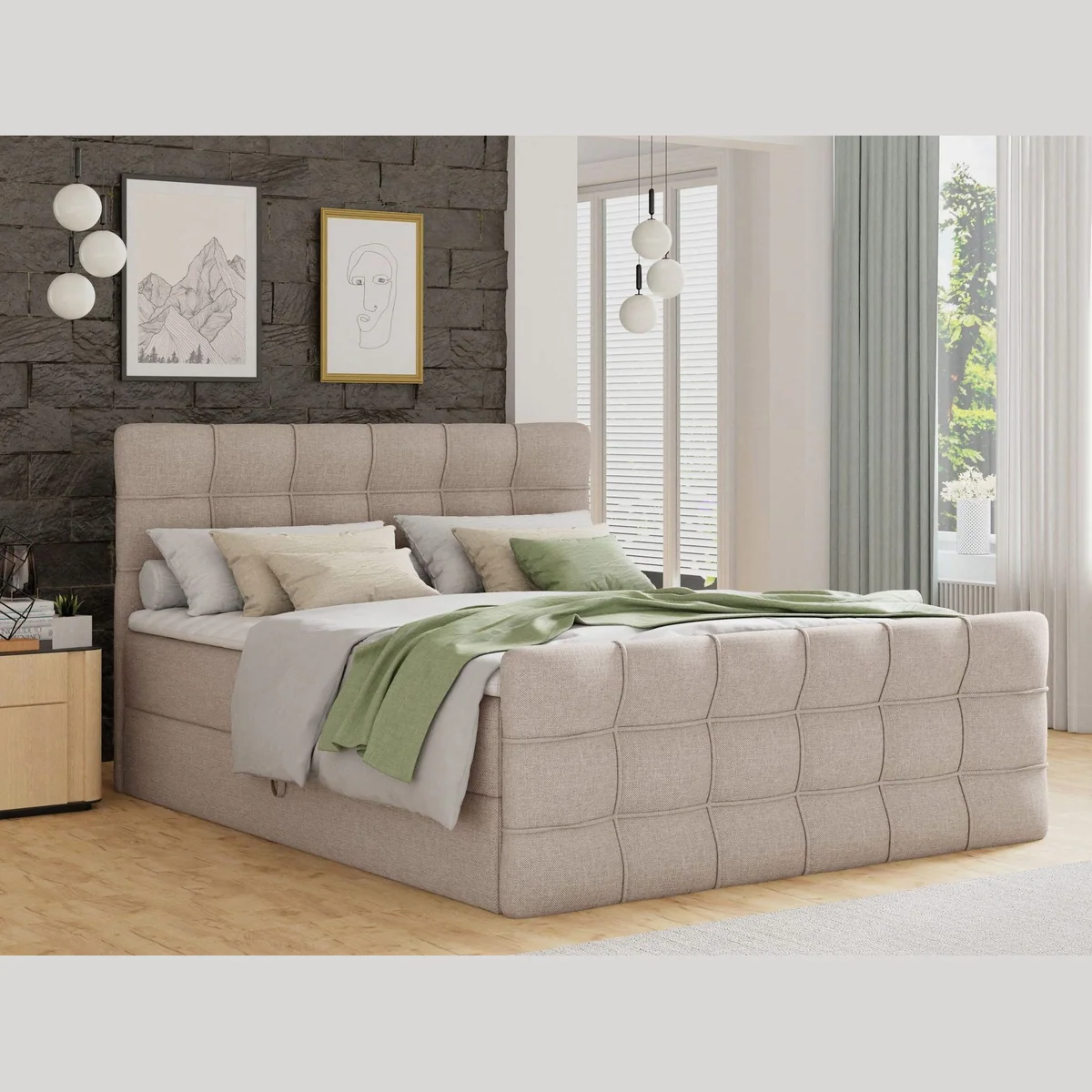 Sofnet Boxbett Best Lux, zwei Bettkästen, Bonell-Matratze, Topper — vielseitig und komfortabel