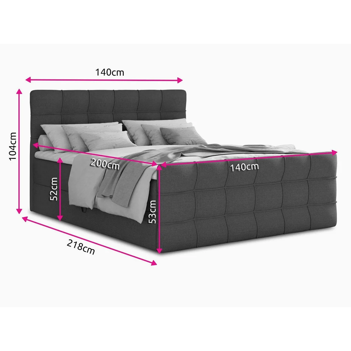 Sofnet Boxbett Best Lux, zwei Bettkästen, Bonell-Matratze, Topper — vielseitig und komfortabel 5
