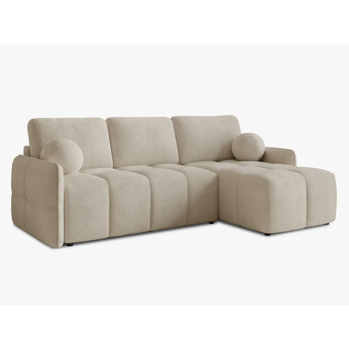 Sofnet Ecksofa Nubo, Schlaffunktion, L-Form, Bouclé-Design 2