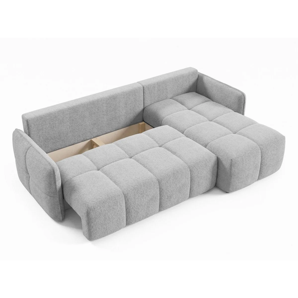 Sofnet Ecksofa Nubo, Schlaffunktion, L-Form, Bouclé-Design 4