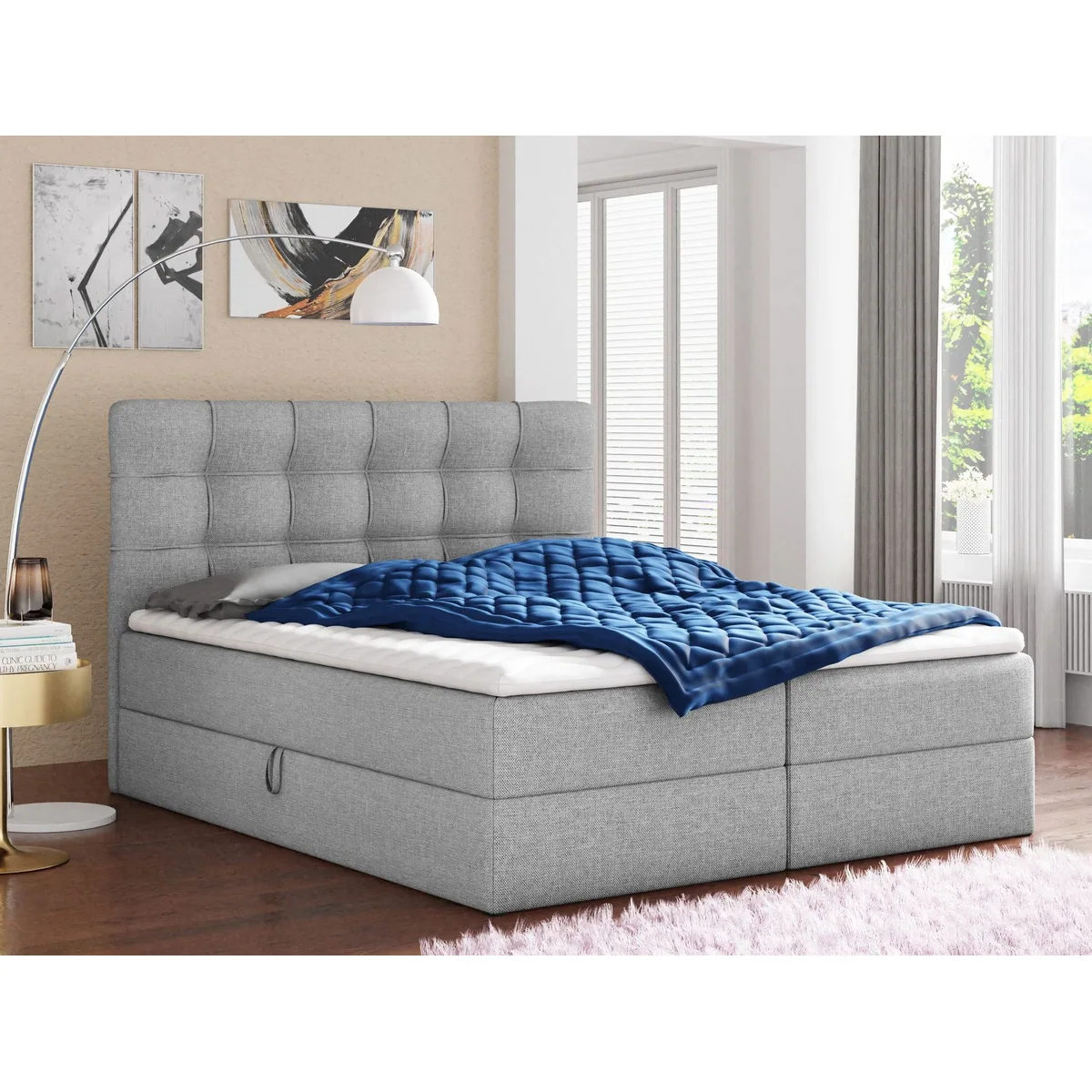 Sofnet Boxbett Best, Doppelbett mit Bettkästen, Bonell-Matratze und Topper