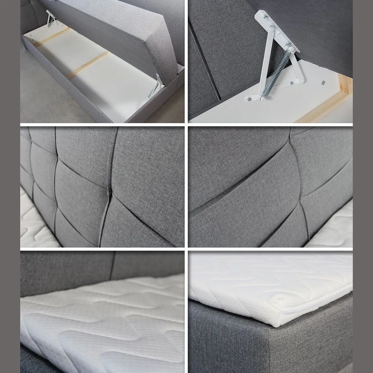 Sofnet Boxbett Best, Doppelbett mit Bettkästen, Bonell-Matratze und Topper 4