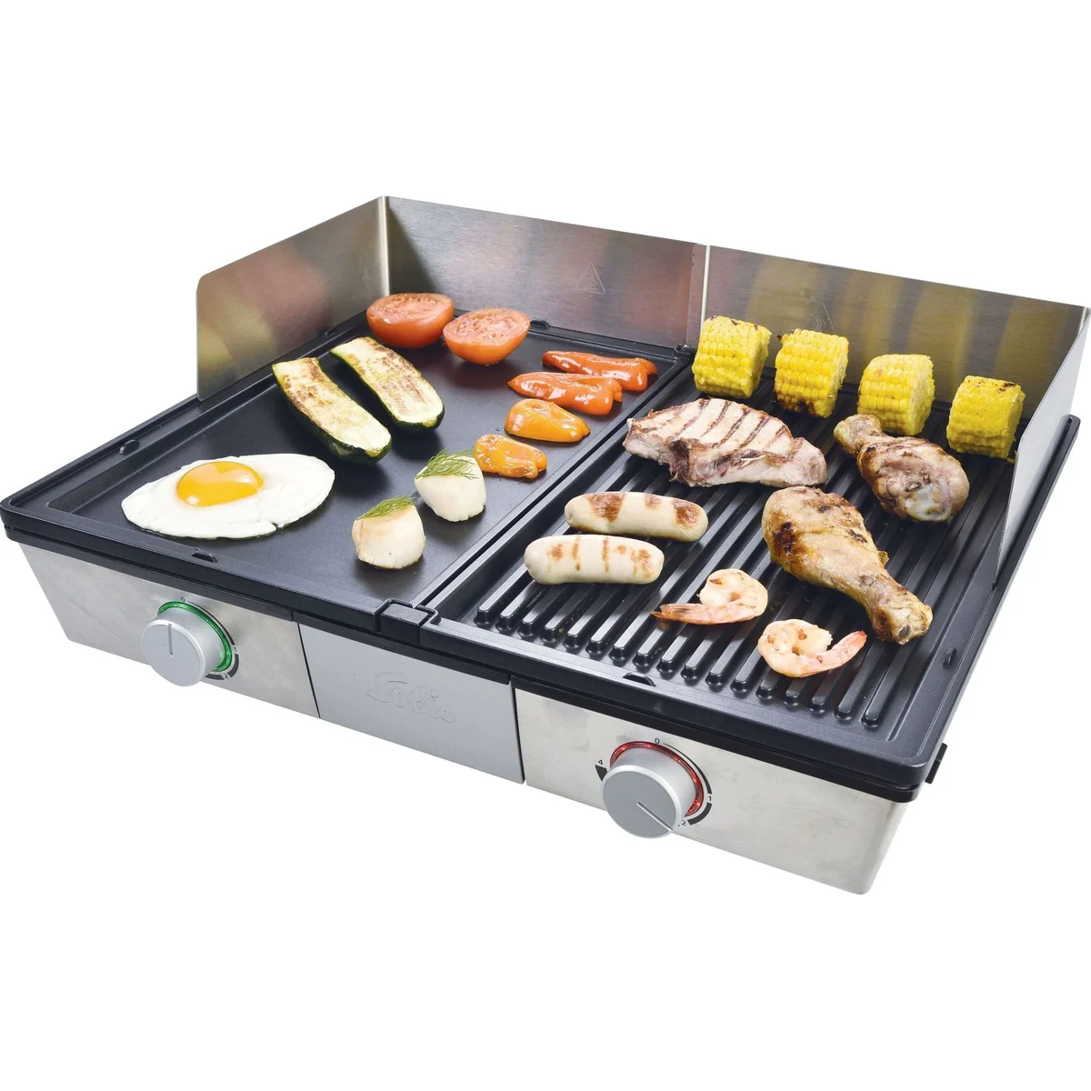 SOLIS OF SWITZERLAND Tischgrill Deli Grill, 2200 W, abnehmbare Grillplatten, optimale Wärmeübertragung