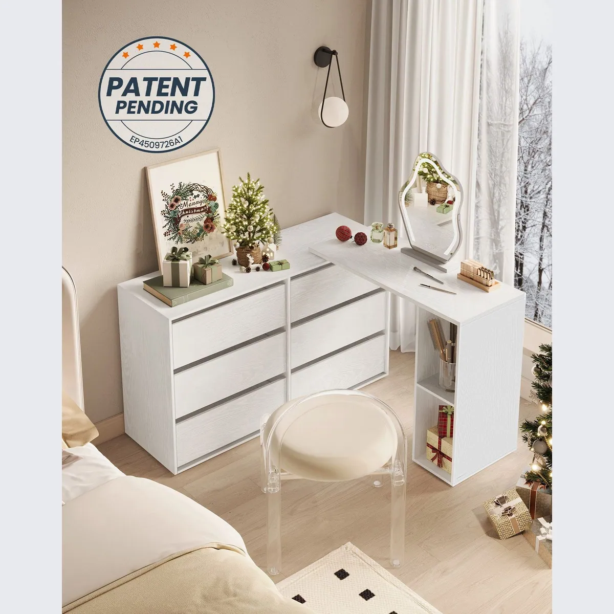 SONGMICS HOME Kommode mit Regal, schnelle Montage, minimalistisches Design