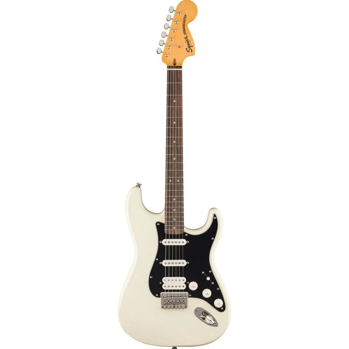 Squier Classic Vibe 70s Stratocaster HT HSS LRL Olympic White, vielseitige HSS-Pickups, angenehmes C-Halsprofil