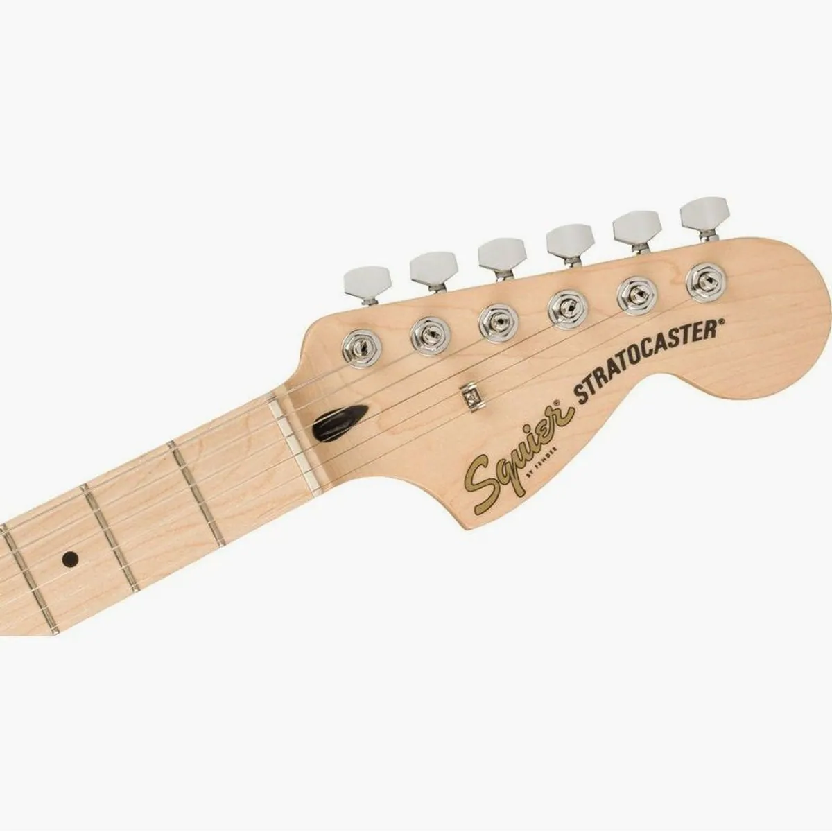 Squier Affinity Stratocaster E-Gitarre, Hochglanz Schwarz, 21 Bünde, SSS Tonabnehmer 4