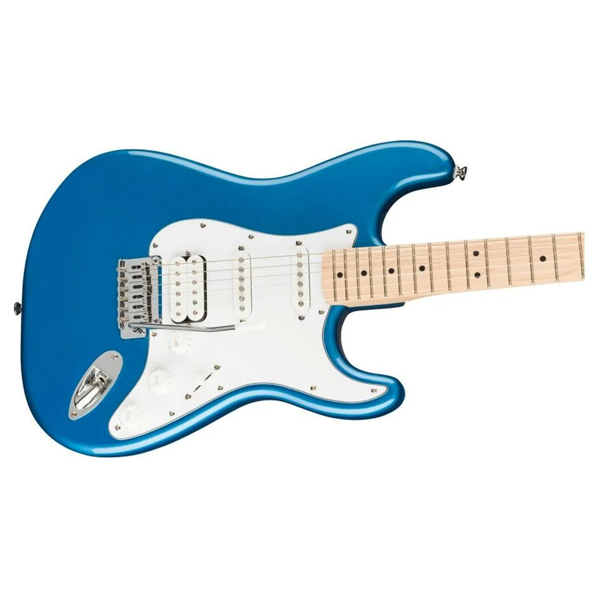 Squier Affinity Stratocaster HSS Pack, vielseitige Sounds, inkl. Verstärker — Lake Placid Blue 4