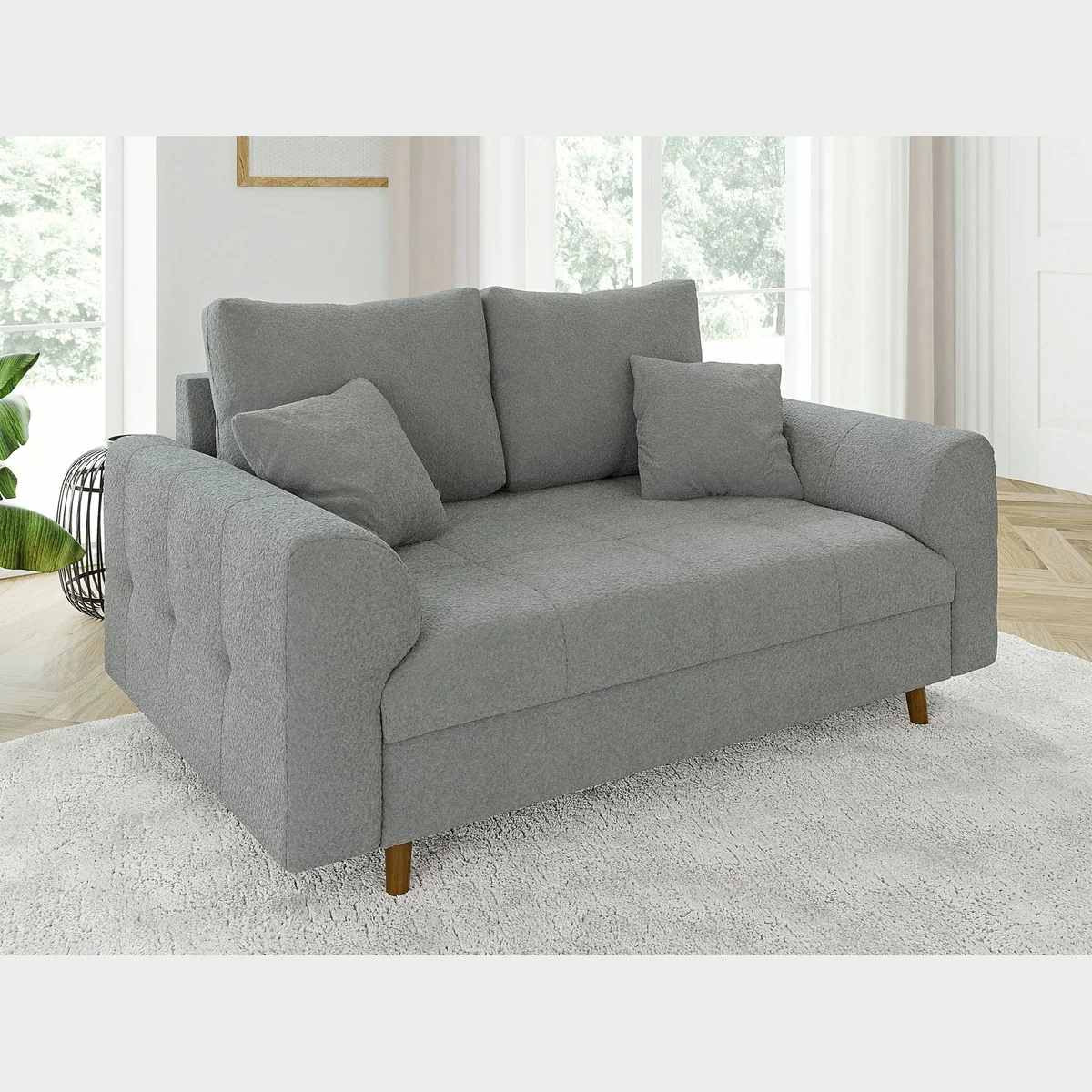S-Style Möbel Polstergarnitur Leif, skandinavischer Stil, gemütlicher Boucle-Stoff — 3-Sitzer, 2-Sitzer, Sessel 4