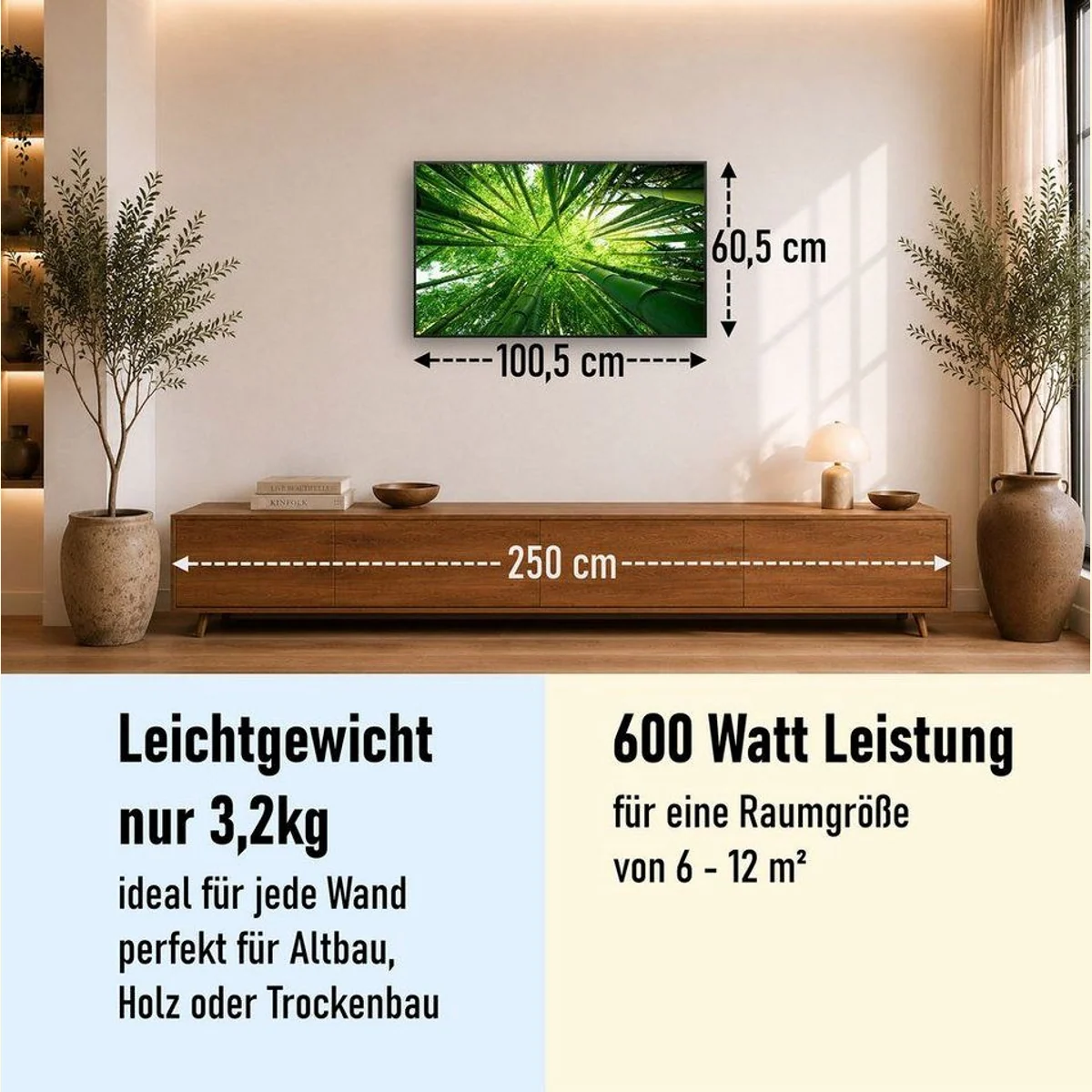 STEINFELD Heizsysteme Infrarotheizung Bild 600W, sanfte Wärme, flexibles Design, Made in Germany 2