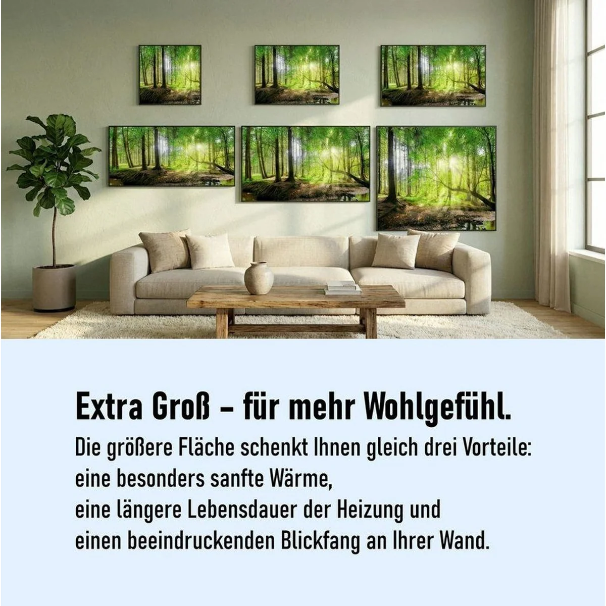 STEINFELD Heizsysteme Infrarotheizung Bild 600W, sanfte Wärme, flexibles Design, Made in Germany 5