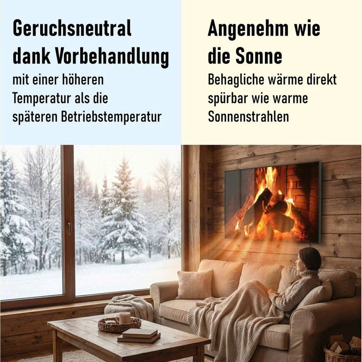 STEINFELD Heizsysteme Infrarotheizung Glas-Bild 900W, elegantes Design, gleichmäßige Wärme, Made in Germany 4