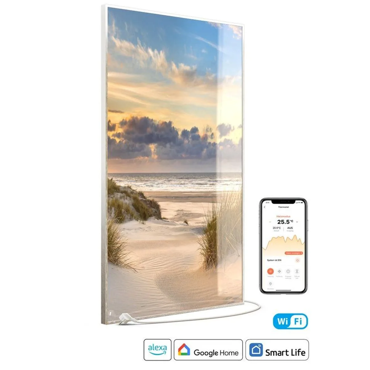 STEINFELD Heizsysteme Infrarotheizung Glas-Bild 900W, effiziente Wärme & modernes Design