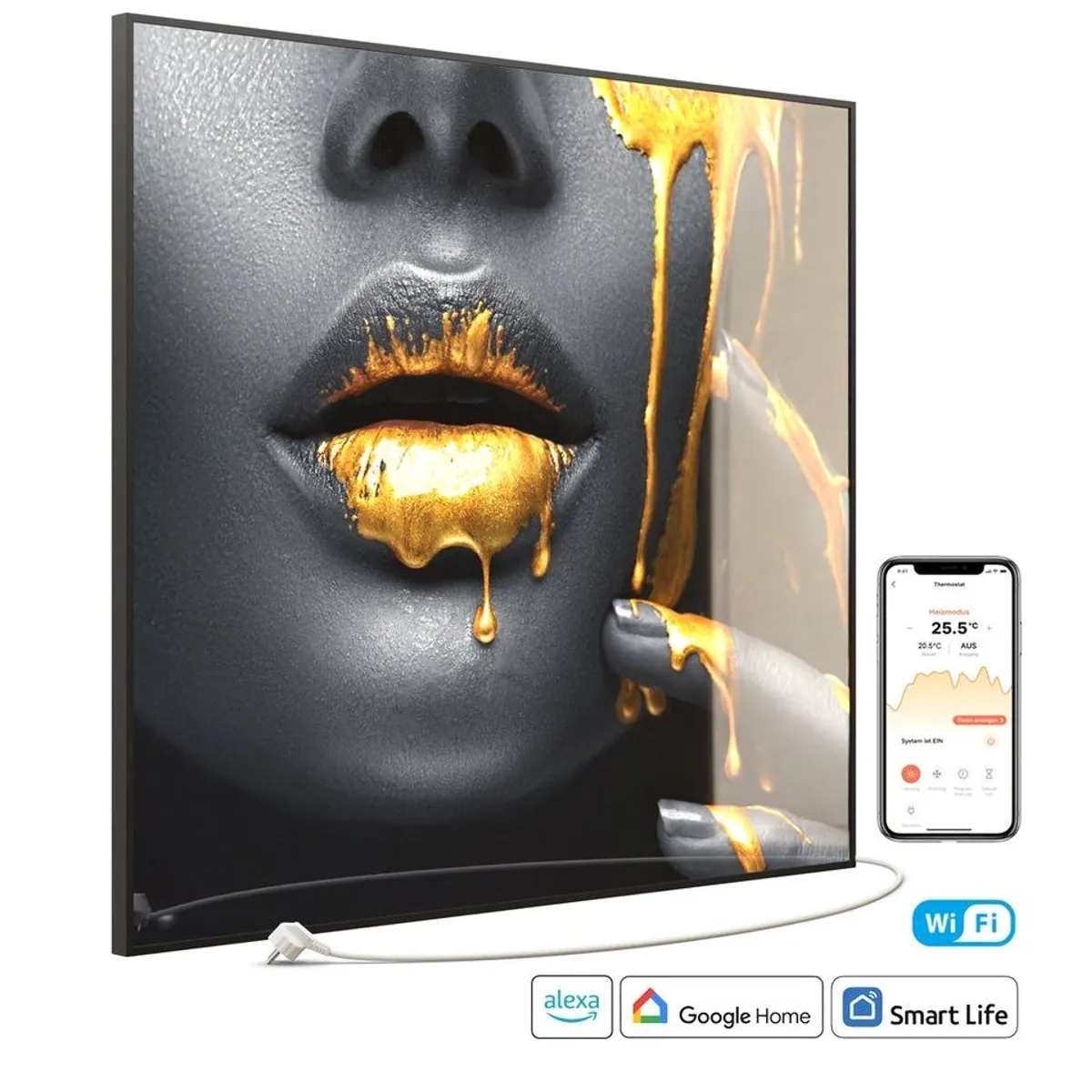 STEINFELD Heizsysteme Infrarotheizung Glas-Bild 1200 W, elegantes Design & gleichmäßige Wärme
