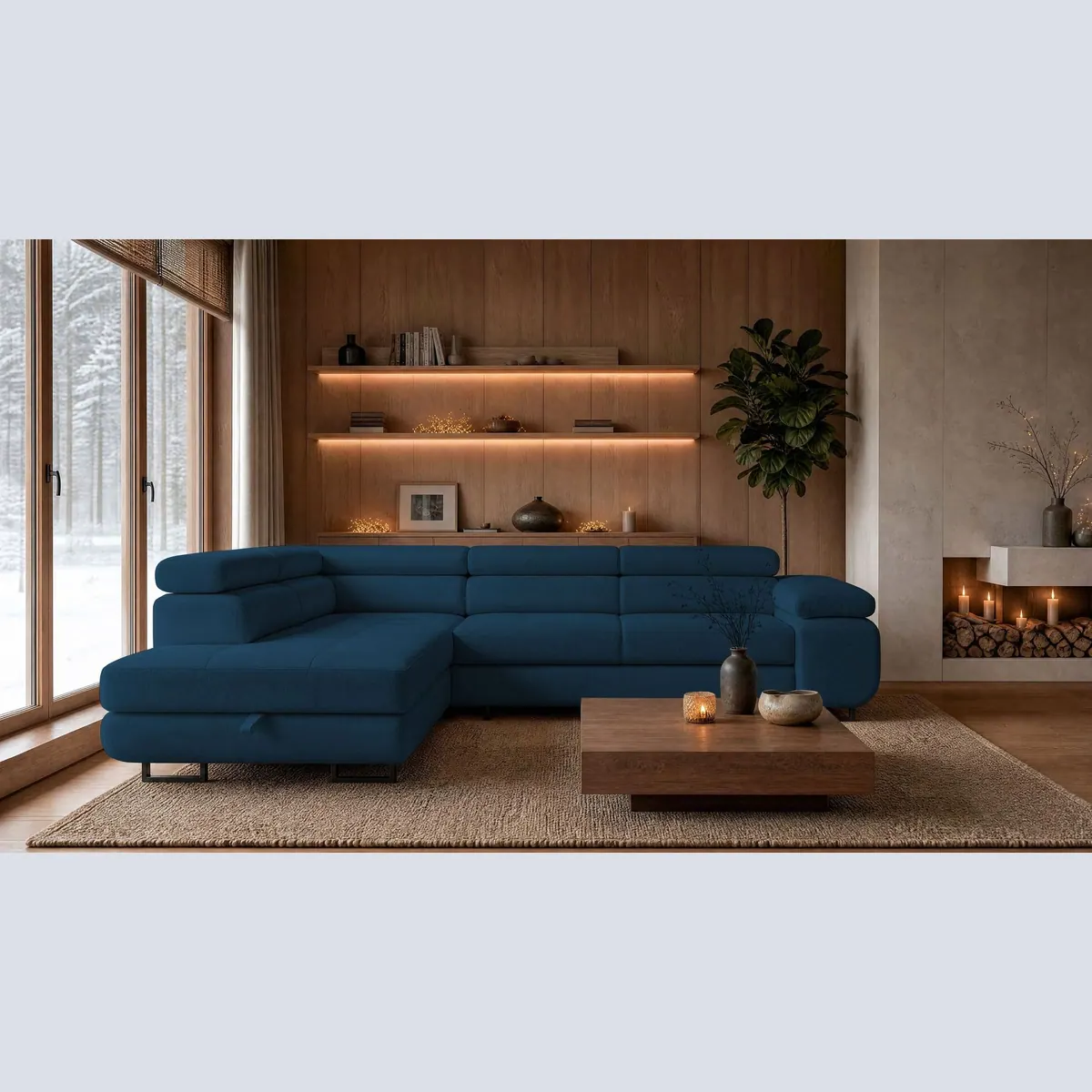 storez24 Ecksofa Velmo, elegante L-Form, mit Schlaffunktion und Bettkasten