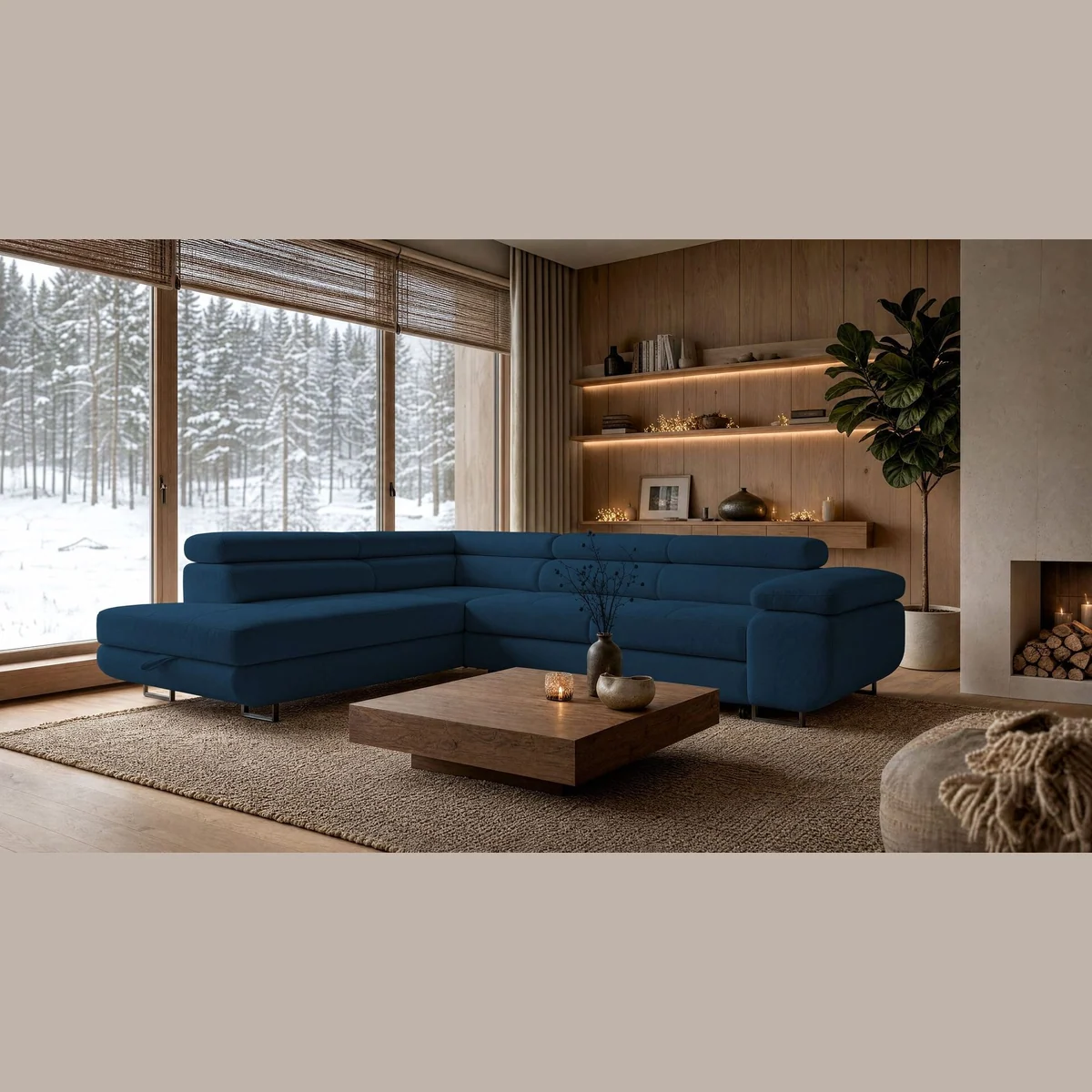 storez24 Ecksofa Velmo, elegante L-Form, mit Schlaffunktion und Bettkasten 2
