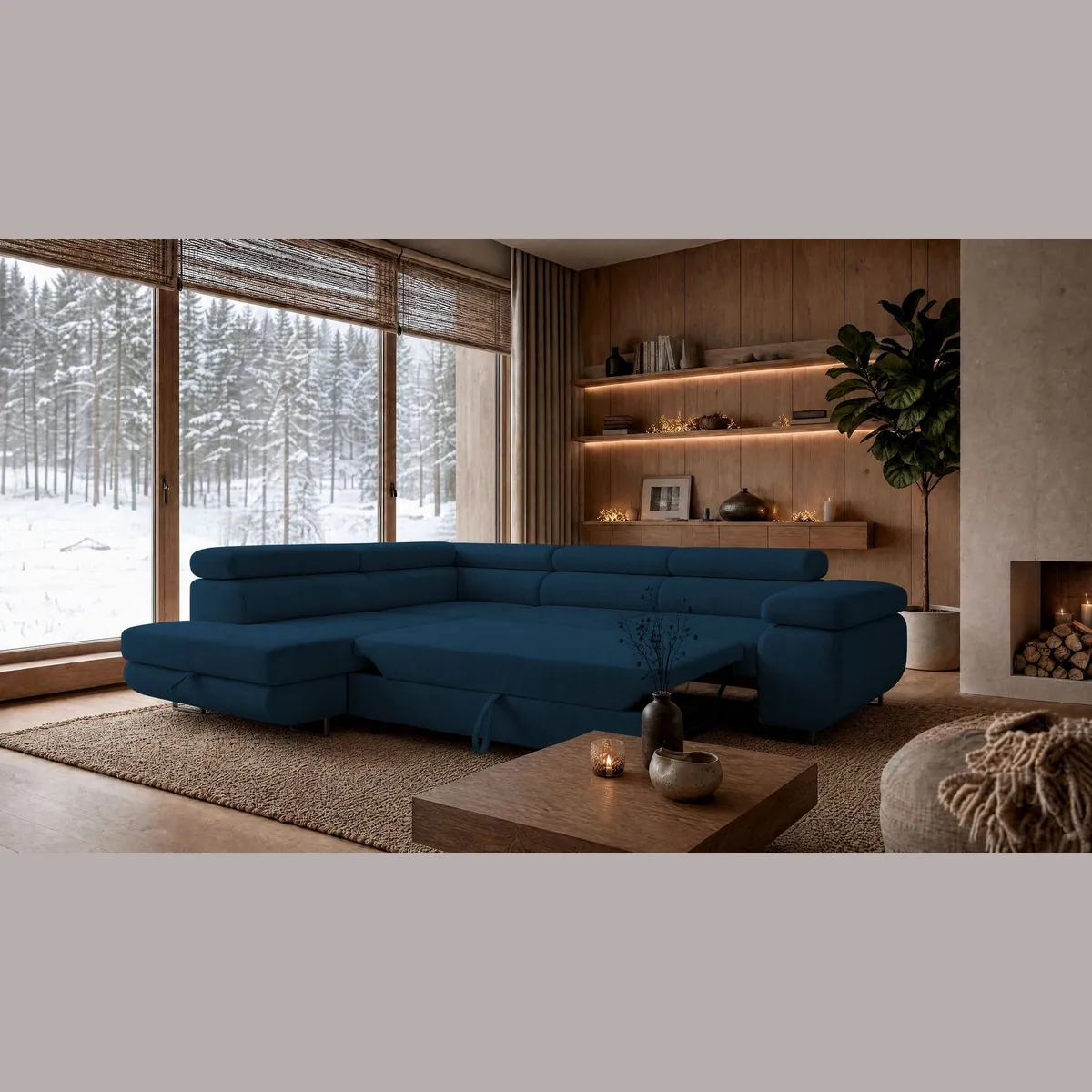 storez24 Ecksofa Velmo, elegante L-Form, mit Schlaffunktion und Bettkasten 4